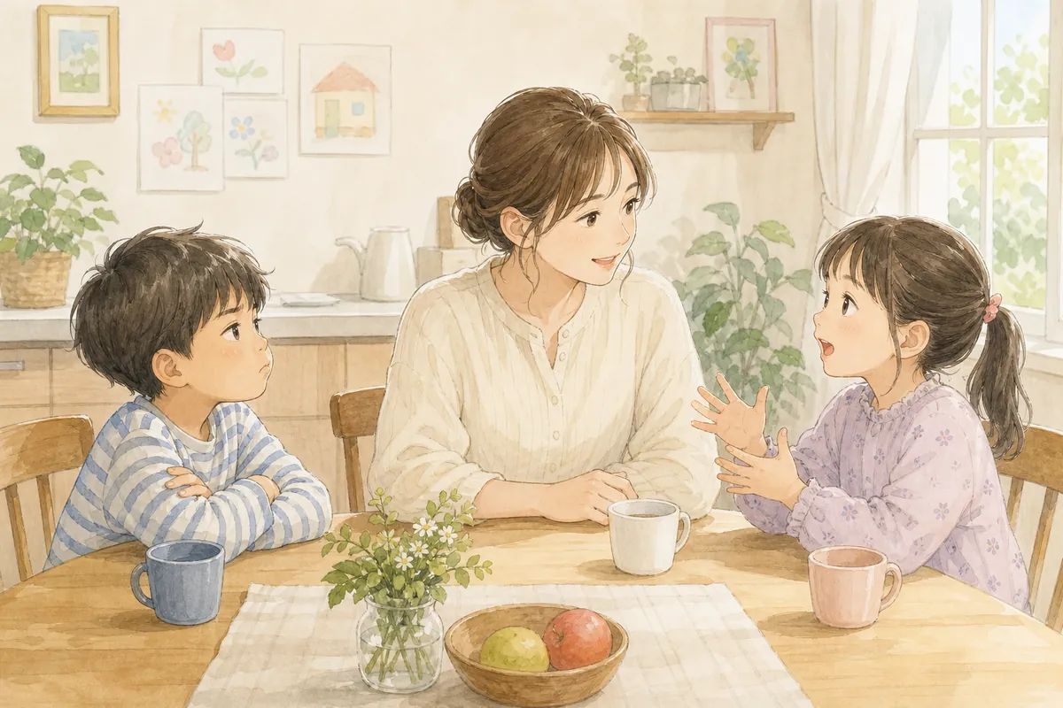 きょうだいの言い分を順番に聞くママ