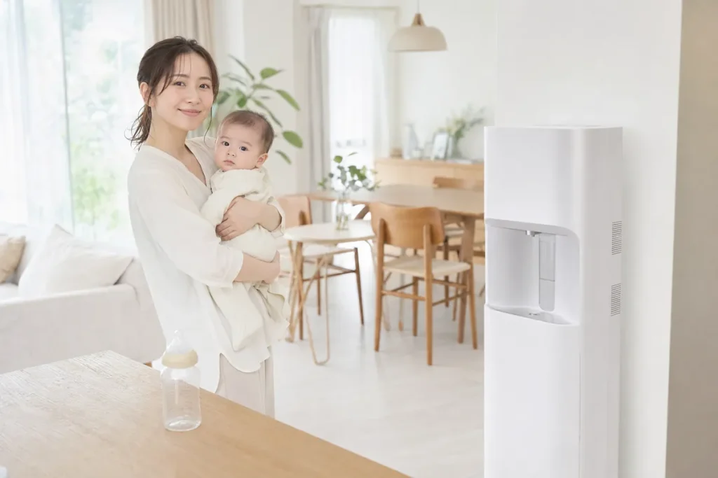 子育て家庭のウォーターサーバー比較|赤ちゃんのミルクとタイプ別の選び方